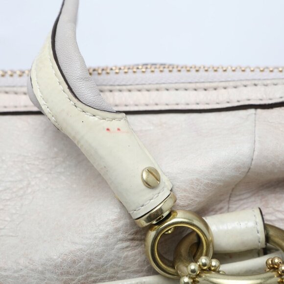 COACH Flagship Leather Ella Satchel Shoulder Bag Gold Parchment Cream Yellow - Picture 12 of 16